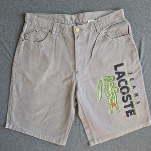 Vintage Y2K Lacoste Jeans Denim Shorts Men’s Size 40 36 Grey  Big Crocs Baggy